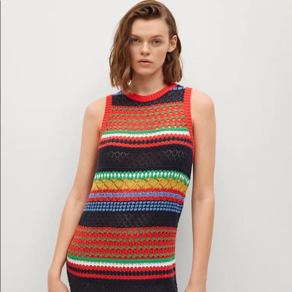 NWT - Mango knit cotton blend dress